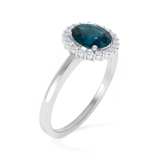 Anello Gazzola Gioielli Donna Amuleto in Oro bianco Topazio blu 0.89 Ct AN-900A-16-1-18-13-TL-BR-N-F-VS - AN-900A-16-1-18-13-TL-BR-N-F-VS